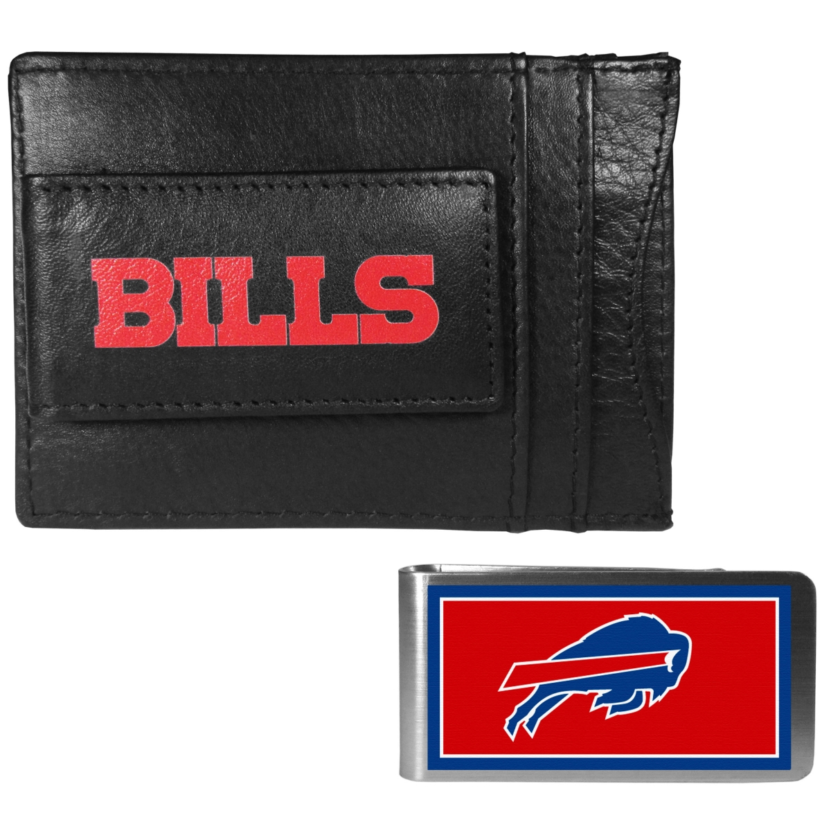 Siskiyou FCCP015LMP Unisex NFL Buffalo Bills Leather Cash & Cardholder & Color Money Clip - One Size