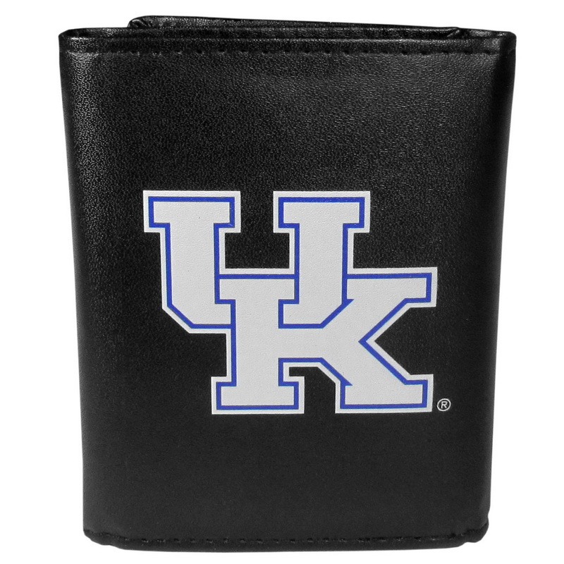Siskiyou CLTR35LMP Male NCAA Kentucky Wildcats Leather Tri-fold Wallet & Color Money Clip