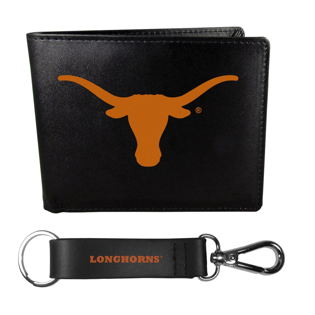Siskiyou CBIL22KCS Unisex NCAA Texas Longhorns Bi-fold Wallet & Strap Key Chain