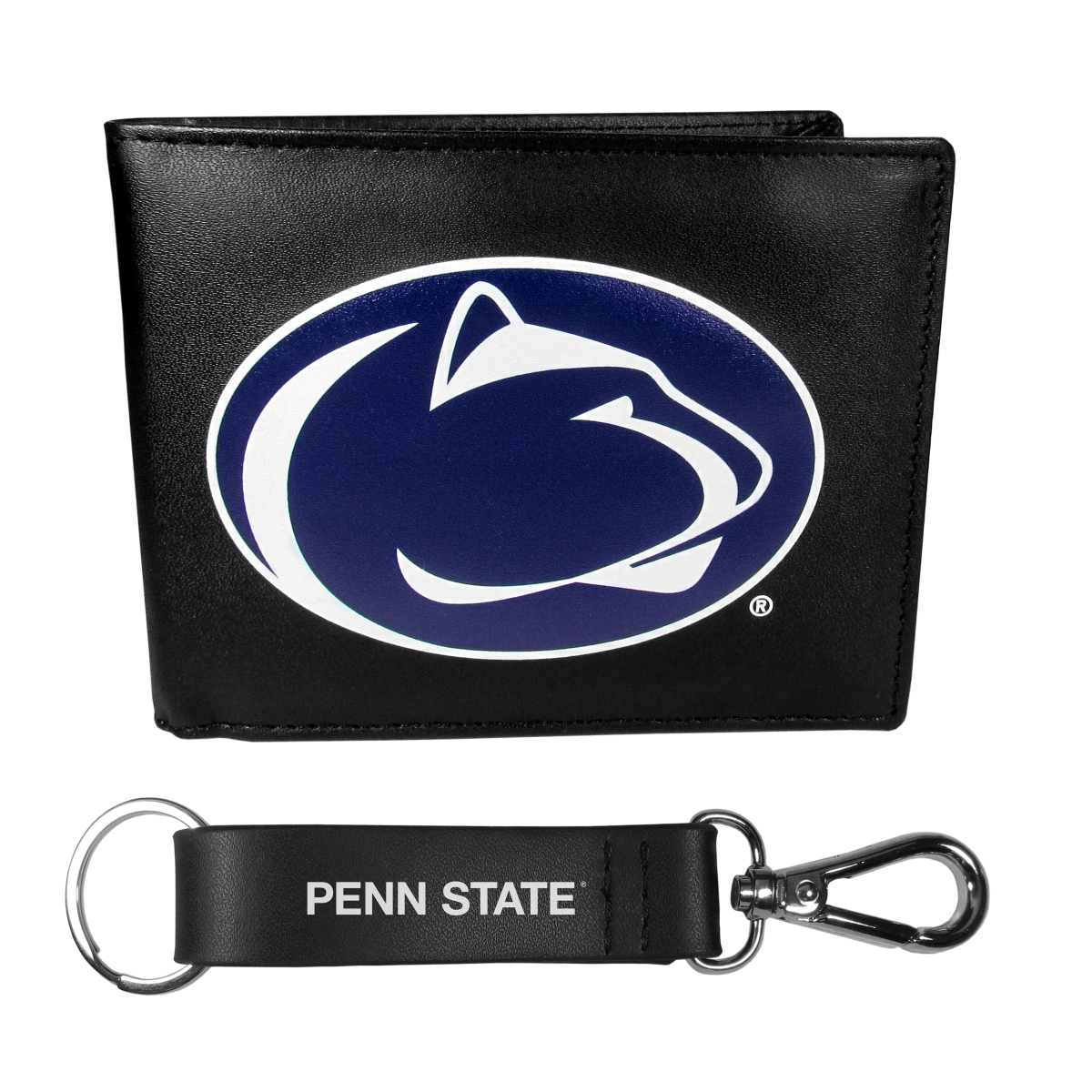 Siskiyou CBIL27KCS Unisex NCAA Penn State Nittany Lions Bi-fold Wallet & Strap Key Chain