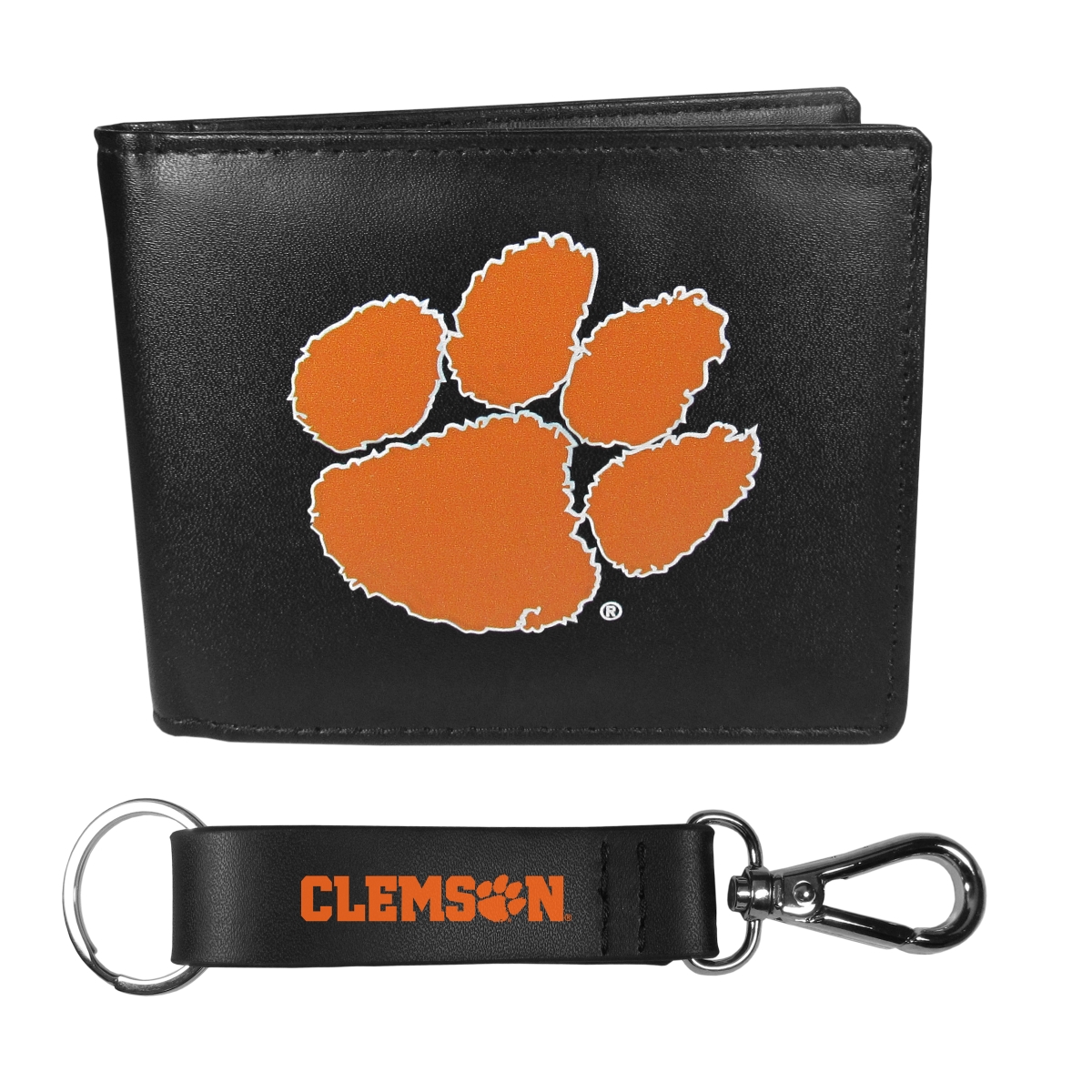 Siskiyou CBIL69KCS Unisex NCAA Clemson Tigers Bi-fold Wallet & Strap Key Chain