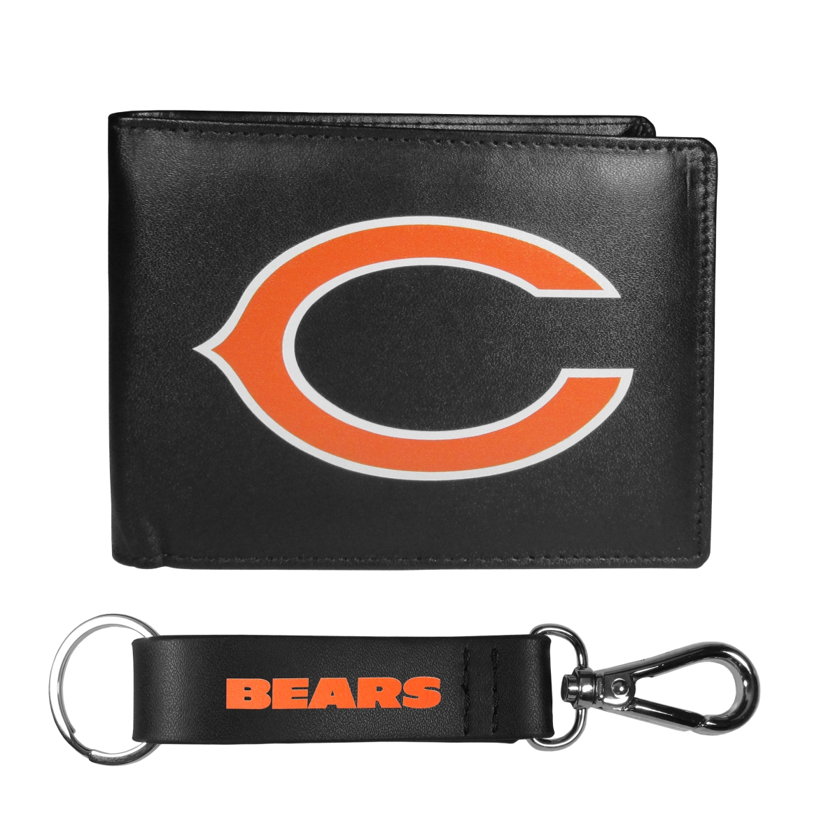 Siskiyou FBIL005KCS Male NFL Chicago Bears Bi-fold Wallet & Strap Key Chain - One Size