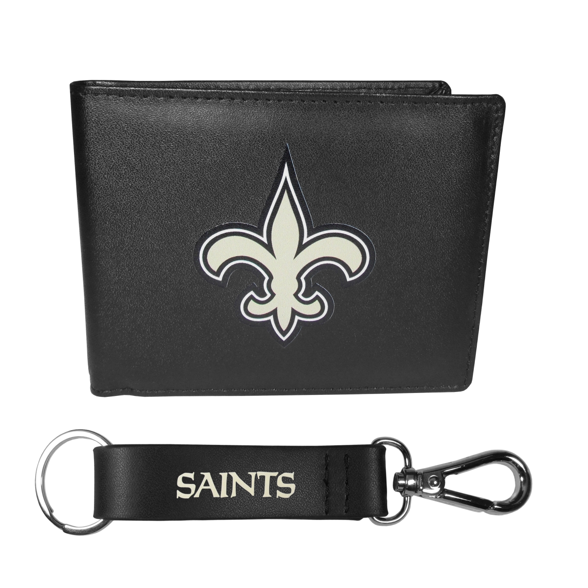 Siskiyou FBIL150KCS Unisex NFL New Orleans Saints Bi-fold Wallet & Strap Key Chain