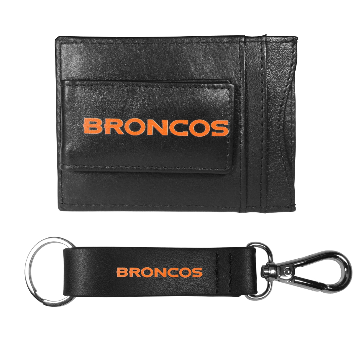 Picture of Siskiyou FCCP020KCS Unisex NFL Denver Broncos Leather Cash & Cardholder & Strap Key Chain - One Size
