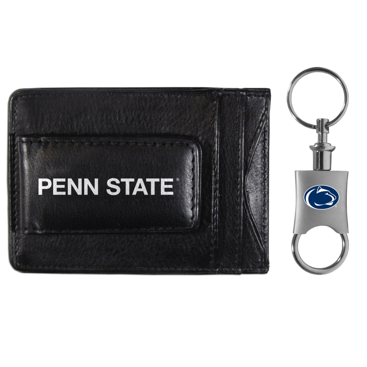 Siskiyou CCCP27KPV Unisex NCAA Penn State Nittany Lions Leather Cash & Cardholder & Valet Key Chain - One Size