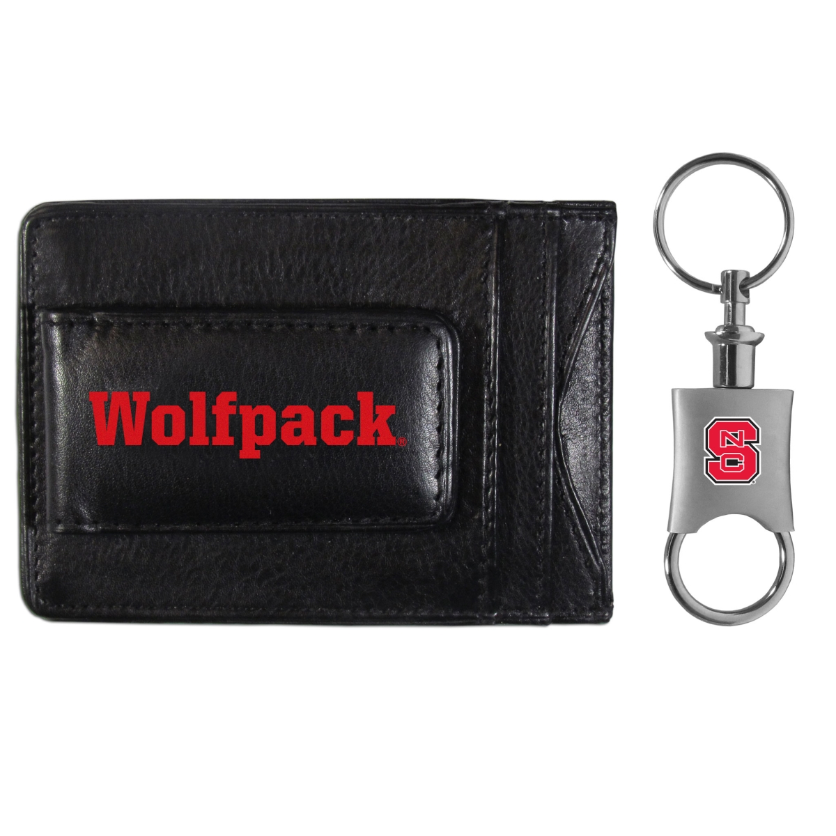Siskiyou CCCP79KPV Unisex NCAA North Carolina State Wolfpack Leather Cash & Cardholder & Valet Key Chain - One Size