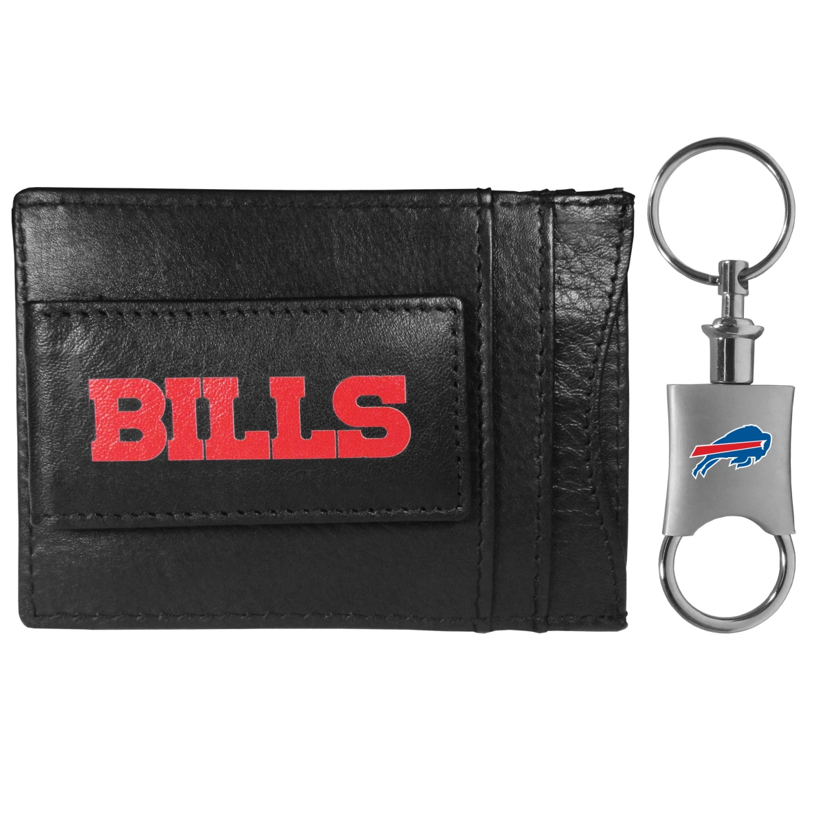 Siskiyou FCCP015KPV Unisex NFL Buffalo Bills Leather Cash & Cardholder & Valet Key Chain - One Size