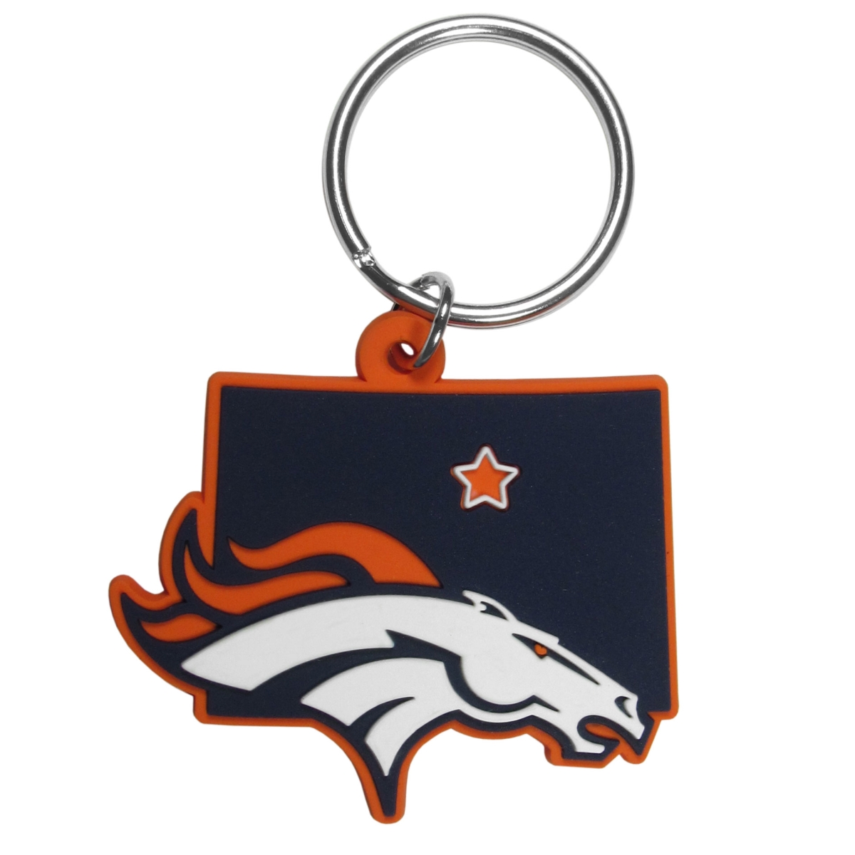 Denver Broncos Home State Flexi Key Chain - Team Colors - Unisex - Durable Design