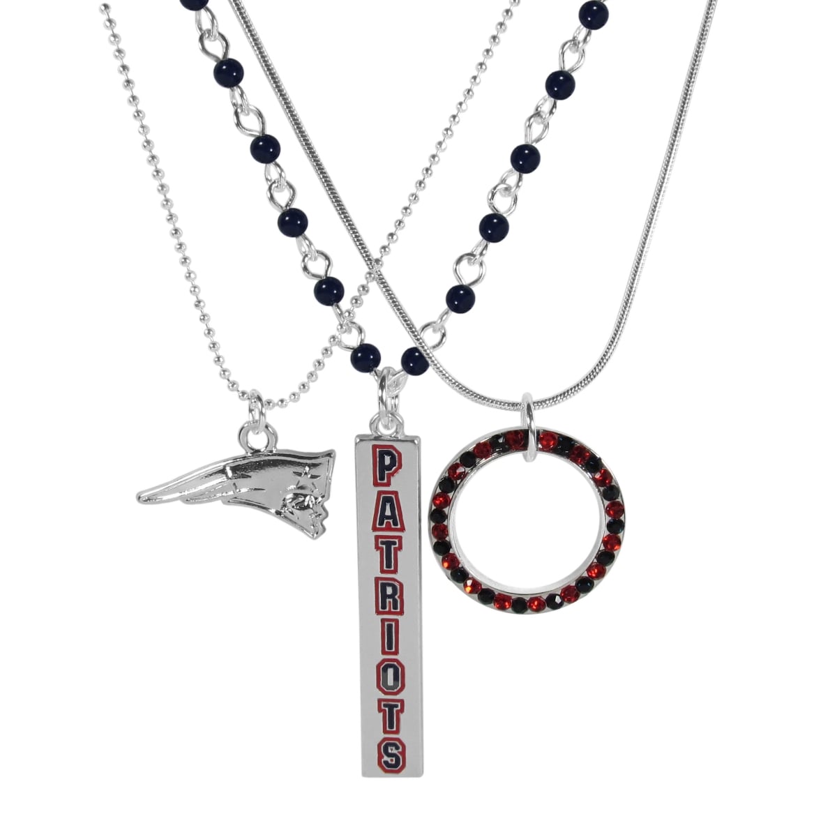Siskiyou F3NK120 Female NFL New England Patriots Trio Necklaces Set - Set of 3