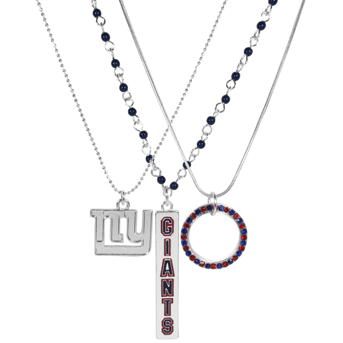 Siskiyou F3NK090 Female NFL New York Giants Trio Necklaces Set - Set of 3
