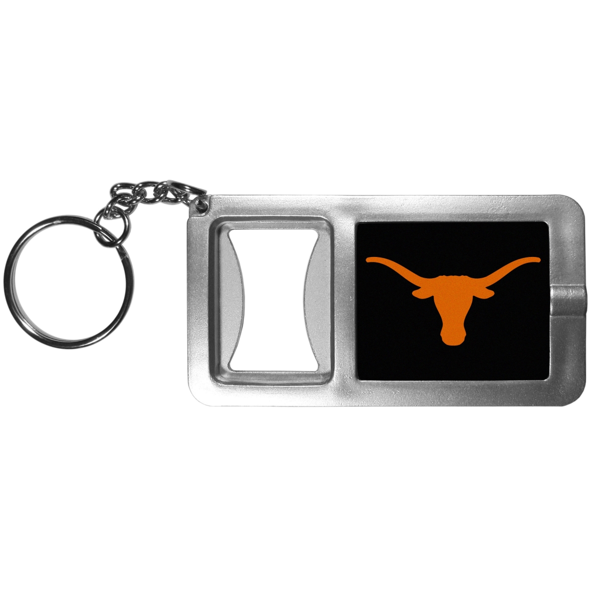 Texas Longhorns Flashlight Key Chain - Orange - Portable - Includes Bottle Opener