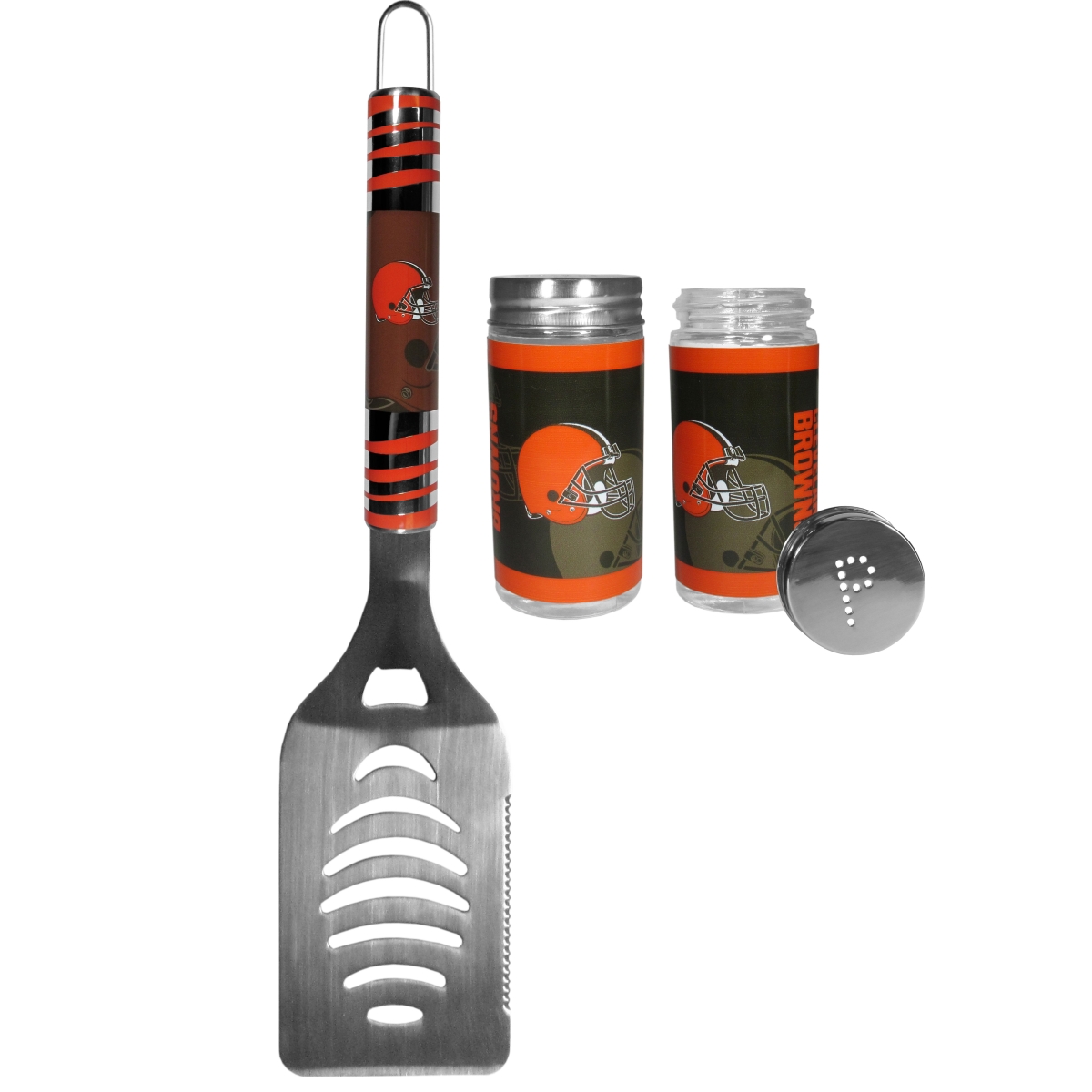 Picture of Siskiyou FTGS025TSP Unisex NFL Cleveland Browns Tailgater Spatula & Salt & Pepper Shaker