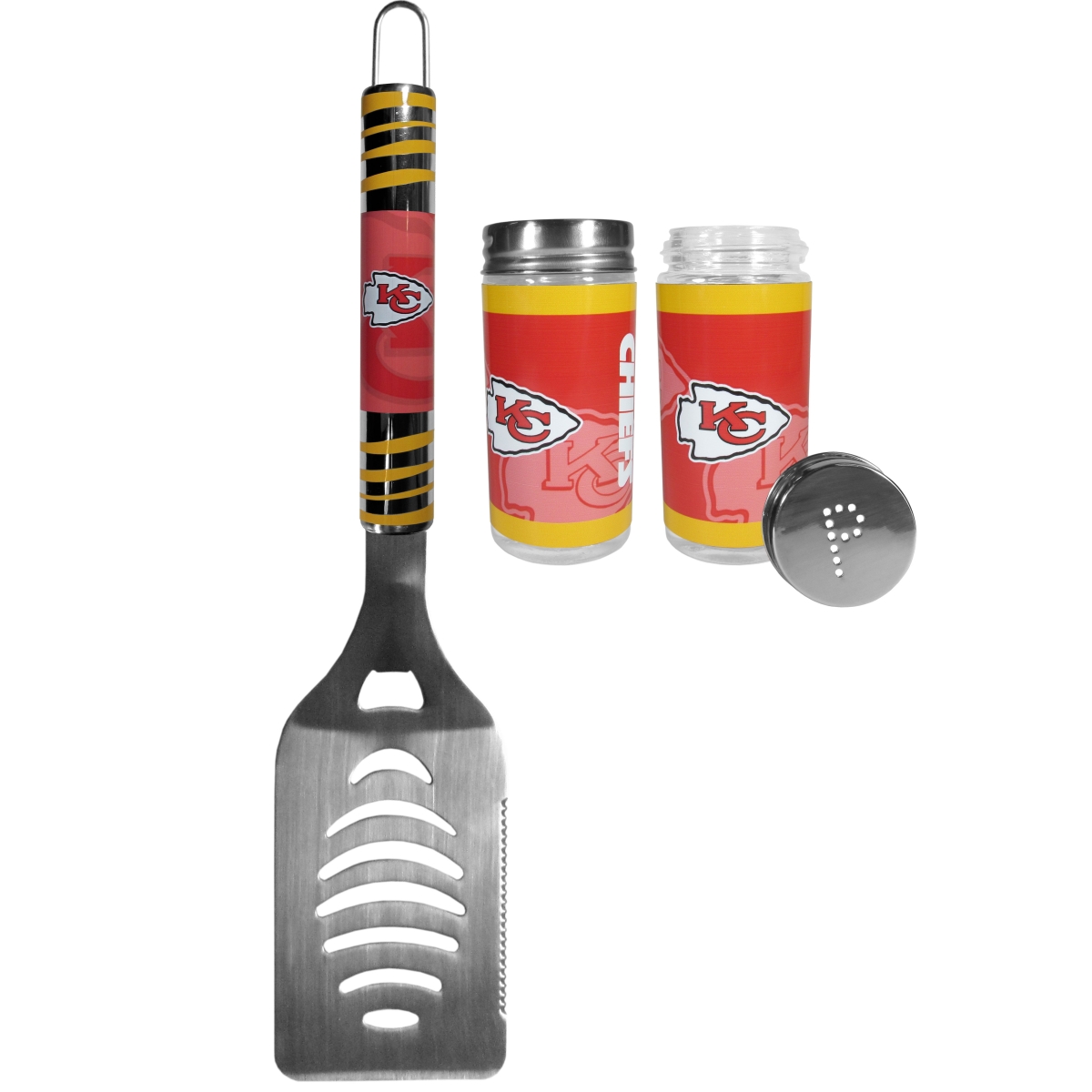 Picture of Siskiyou FTGS045TSP Unisex NFL Kansas City Chiefs Tailgater Spatula & Salt & Pepper Shaker