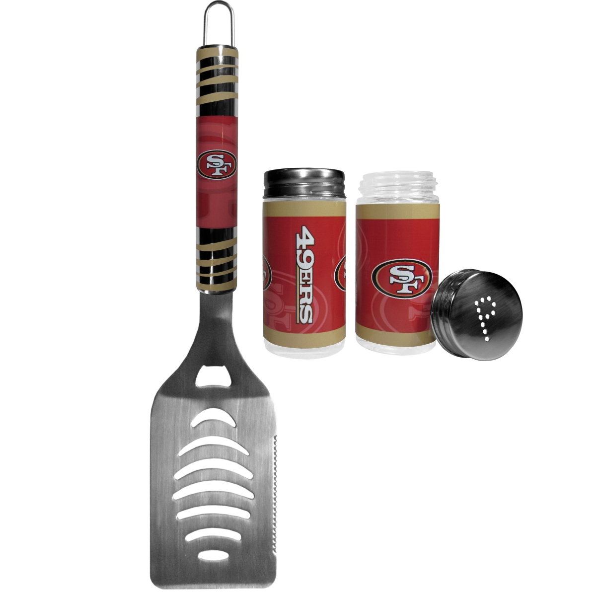 Picture of Siskiyou FTGS075TSP Unisex NFL San Francisco 49ers Tailgater Spatula & Salt & Pepper Shaker