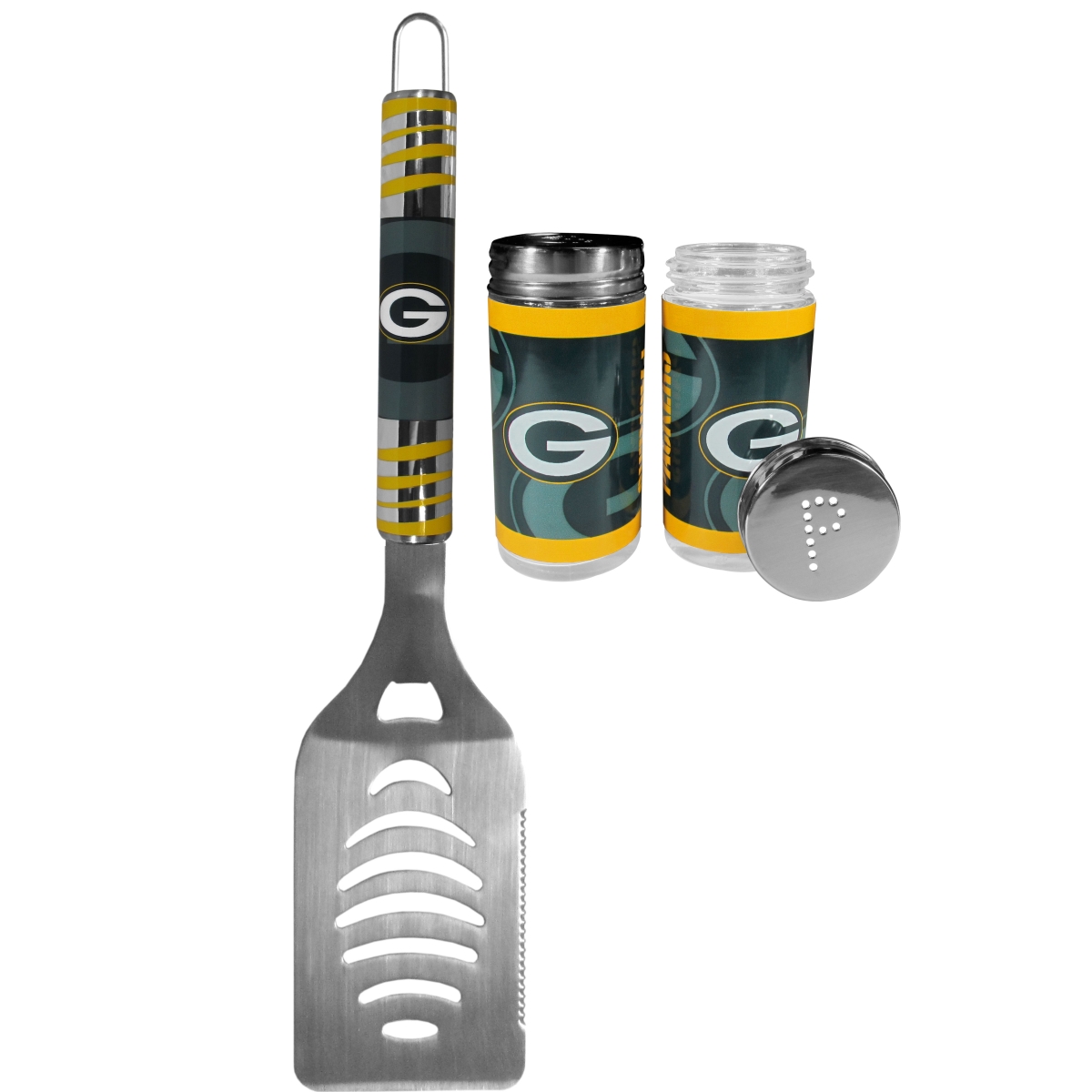 Picture of Siskiyou FTGS115TSP Unisex NFL Green Bay Packers Tailgater Spatula & Salt & Pepper Shaker