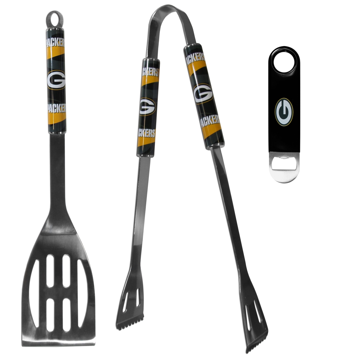 Picture of Siskiyou F2BQ115LBO Unisex NFL Green Bay Packers 2 Piece BBQ Set & Bottle Opener - One Size