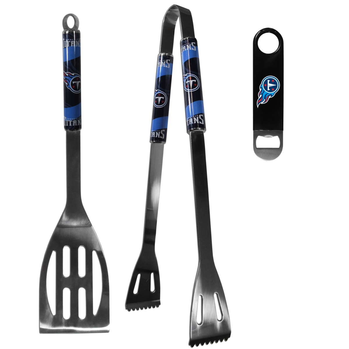 Siskiyou F2BQ185LBO Unisex NFL Tennessee Titans 2 Piece BBQ Set & Bottle Opener - One Size
