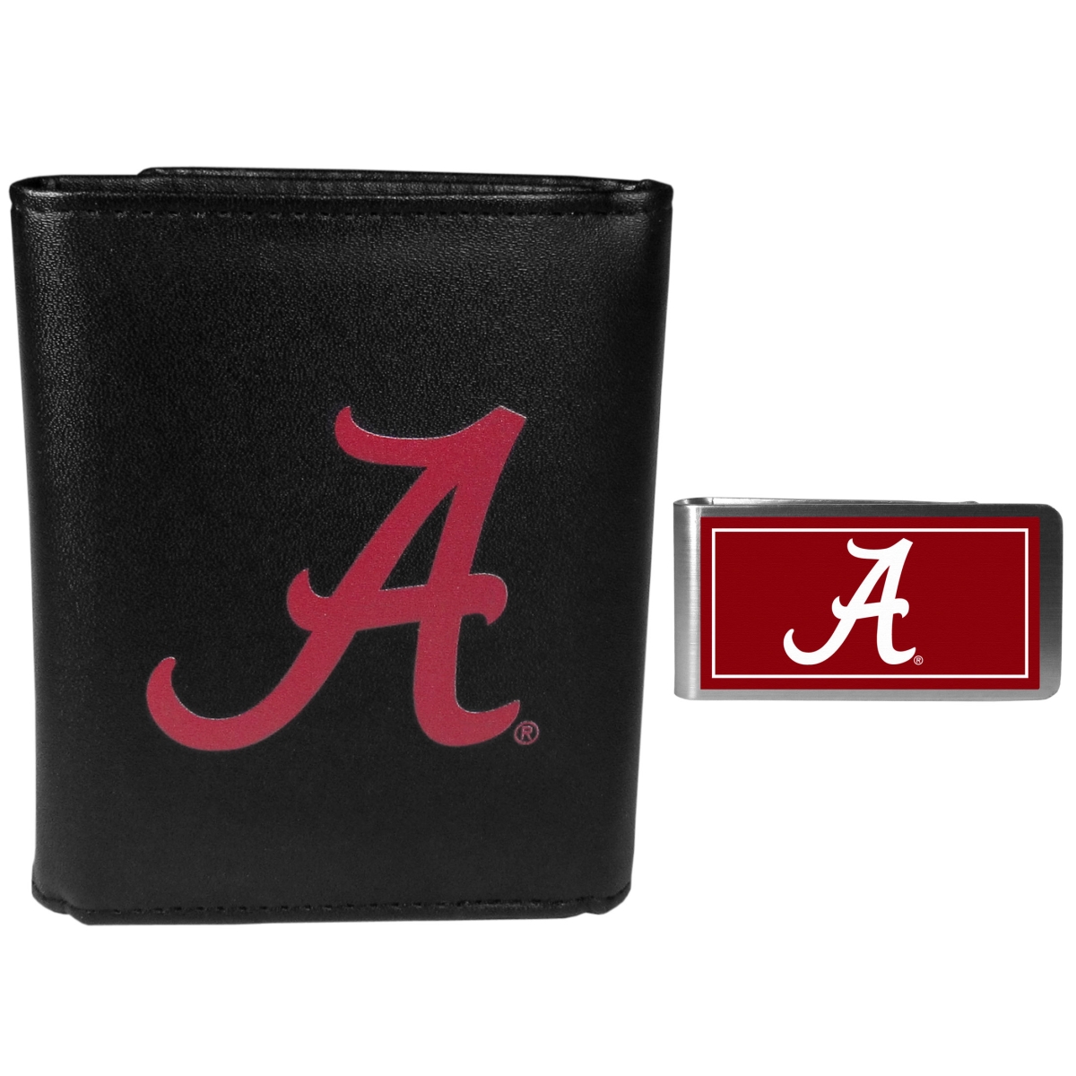Siskiyou CTRL13LMP Male NCAA Alabama Crimson Tide Tri-fold Wallet & Color Money Clip