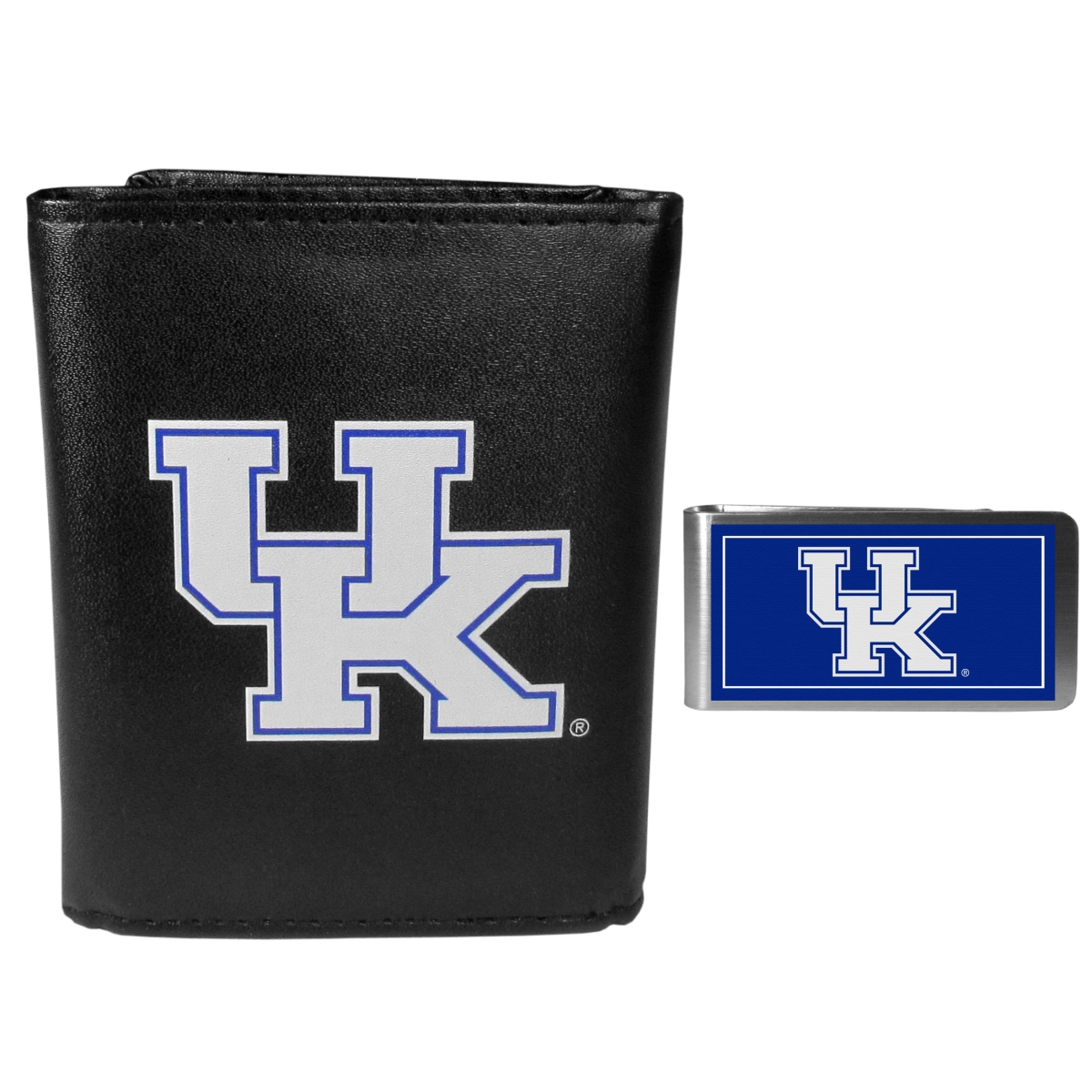 Siskiyou CTRL35LMP Male NCAA Kentucky Wildcats Tri-fold Wallet & Color Money Clip