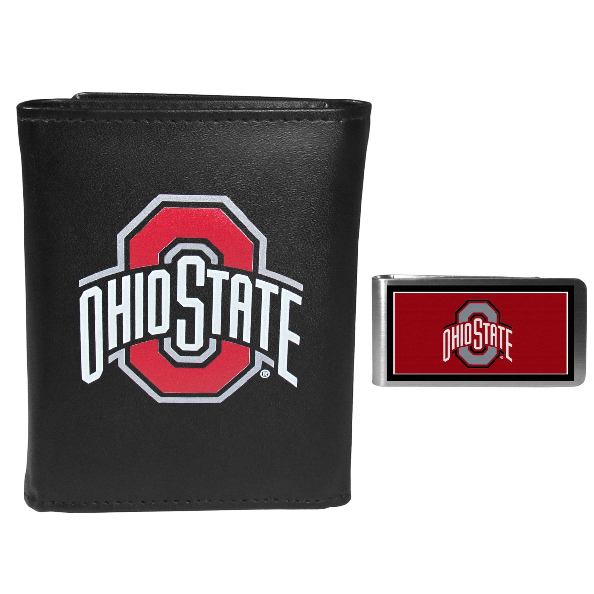 Siskiyou CTRL38LMP Male NCAA Ohio State Buckeyes Tri-fold Wallet & Color Money Clip