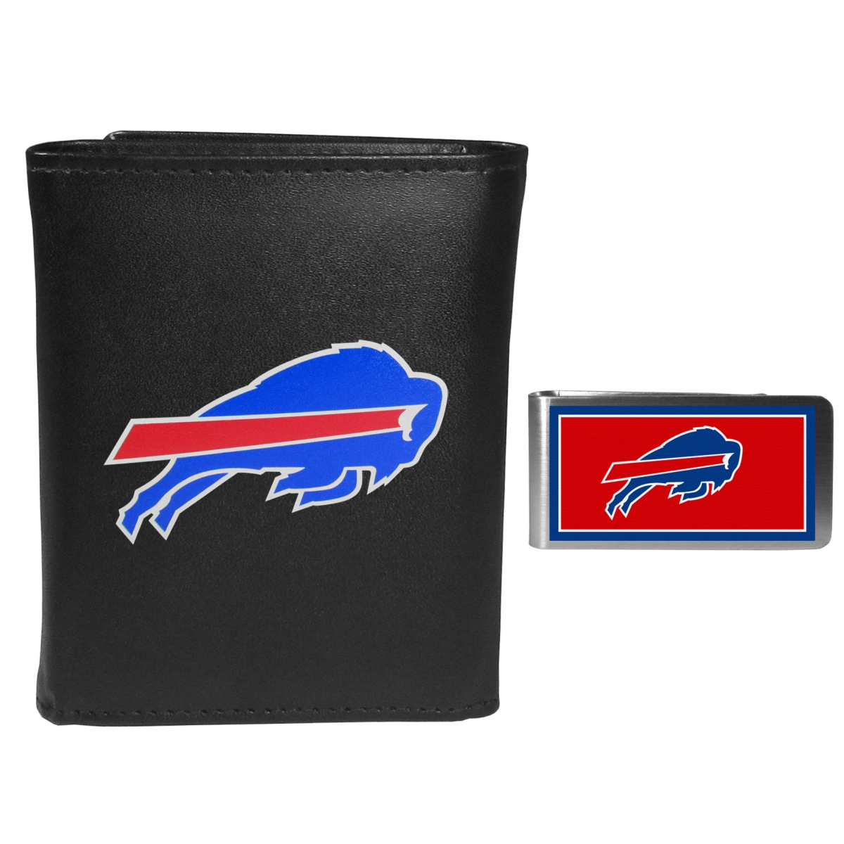 Siskiyou FTRL015LMP Male NFL Buffalo Bills Tri-fold Wallet & Color Money Clip