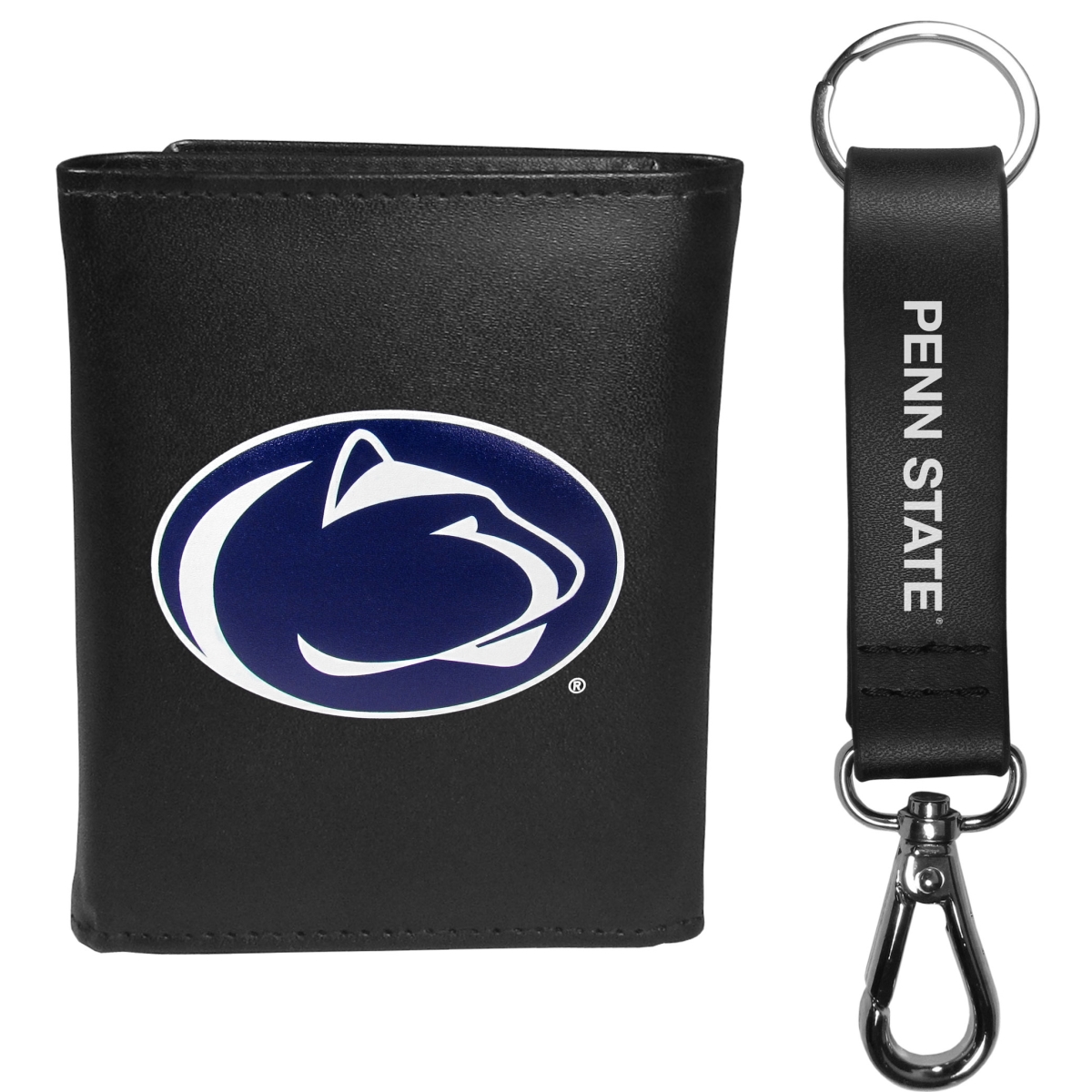 Siskiyou CTRL27KCS Male NCAA Penn State Nittany Lions Tri-fold Wallet & Strap Key Chain