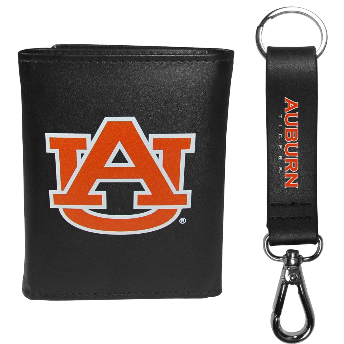 Siskiyou CTRL42KCS Male NCAA Auburn Tigers Tri-fold Wallet & Strap Key Chain