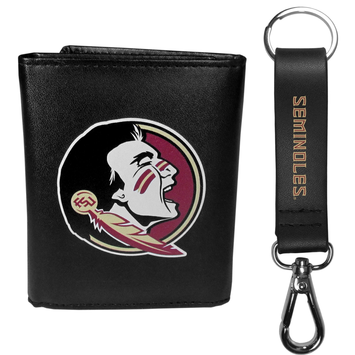 Siskiyou CTRL7KCS Male NCAA Florida State Seminoles Tri-fold Wallet & Strap Key Chain