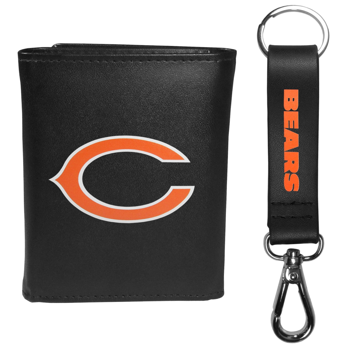 Siskiyou FTRL005KCS Male NFL Chicago Bears Tri-fold Wallet & Strap Key Chain