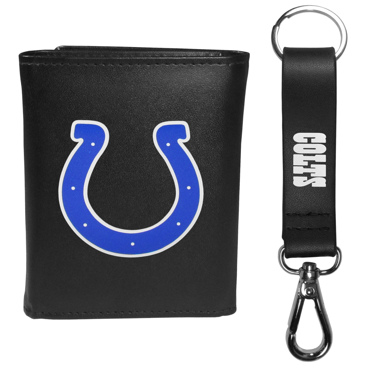 Siskiyou FTRL050KCS Male NFL Indianapolis Colts Tri-fold Wallet & Strap Key Chain