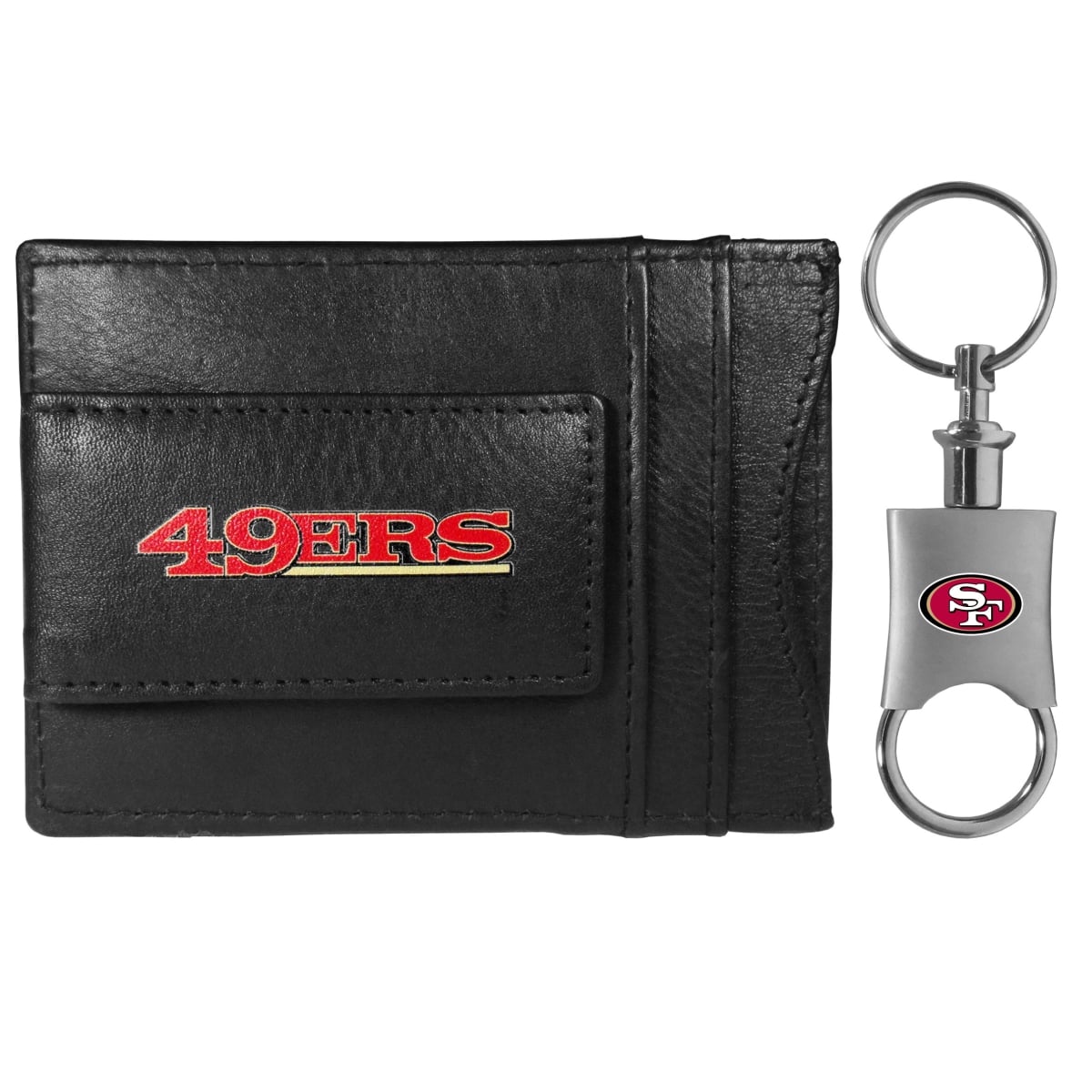 Siskiyou FCCP075KPV Unisex NFL San Francisco 49ers Leather Cash & Cardholder & Valet Key Chain - One Size