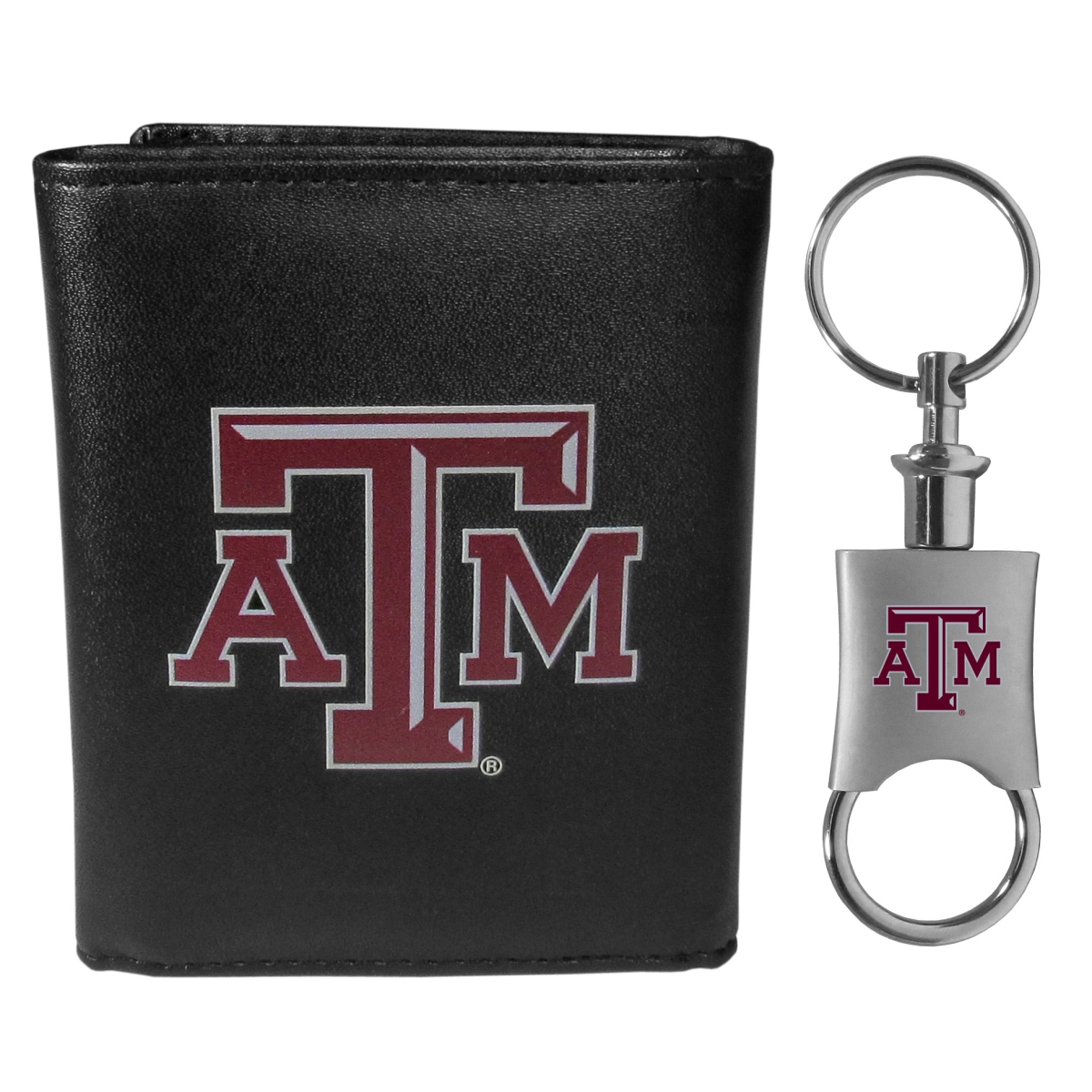 Siskiyou  Male NCAA Texas A & M Aggies Tri-fold Wallet & Valet Key Chain
