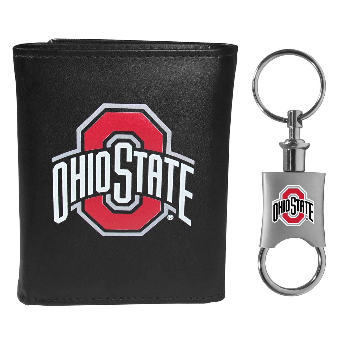 Siskiyou CTRL38KPV Male NCAA Ohio State Buckeyes Tri-fold Wallet & Valet Key Chain