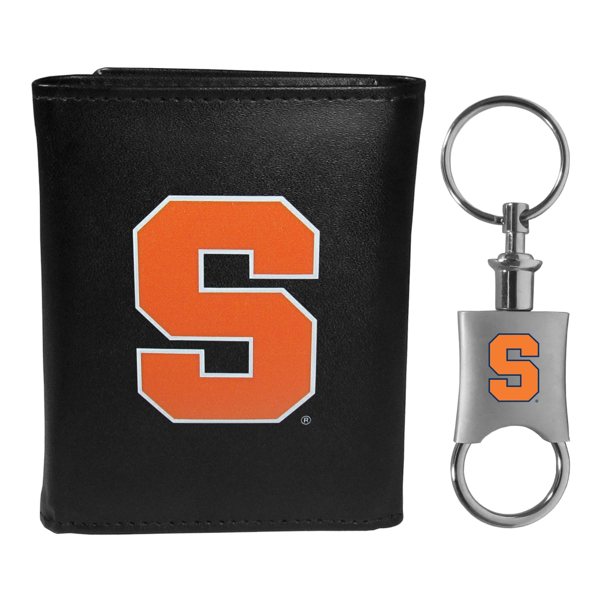Siskiyou CTRL62KPV Male NCAA Syracuse Orange Tri-fold Wallet & Valet Key Chain