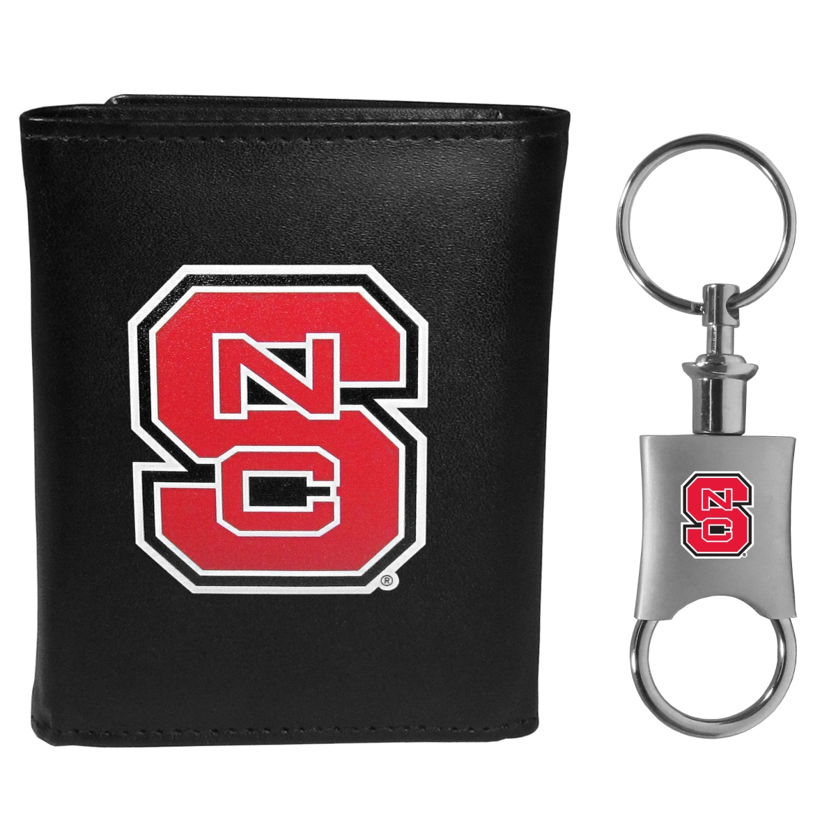 Siskiyou CTRL79KPV Male NCAA North Carolina State Wolfpack Tri-fold Wallet & Valet Key Chain