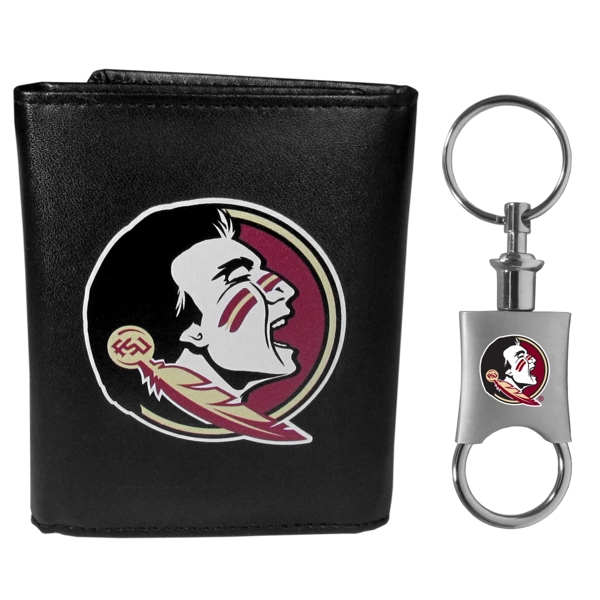 Siskiyou CTRL7KPV Male NCAA Florida State Seminoles Tri-fold Wallet & Valet Key Chain