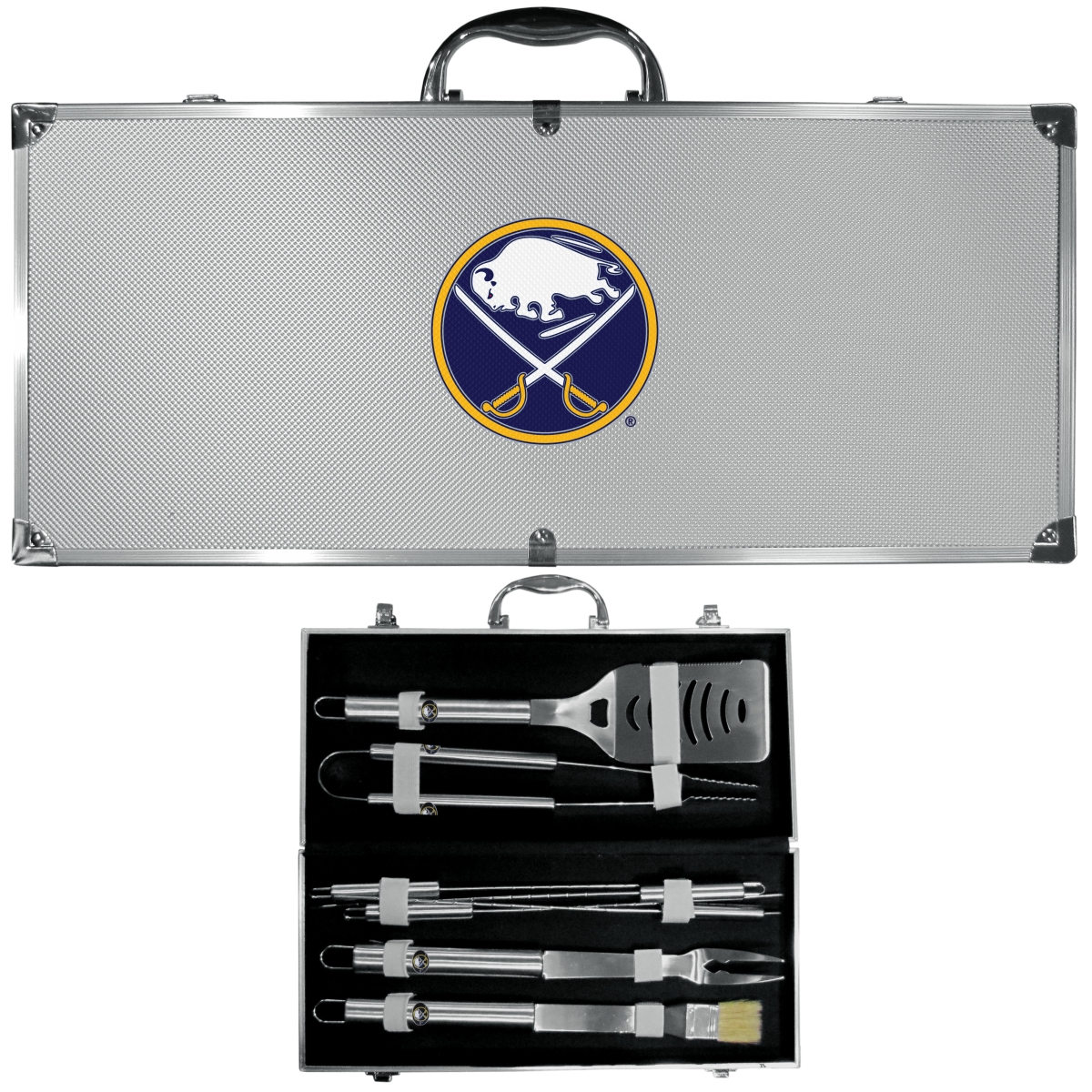 Picture of Siskiyou BBQH25B Unisex NHL Buffalo Sabres 8 Piece Stainless Steel BBQ Set with Metal Case