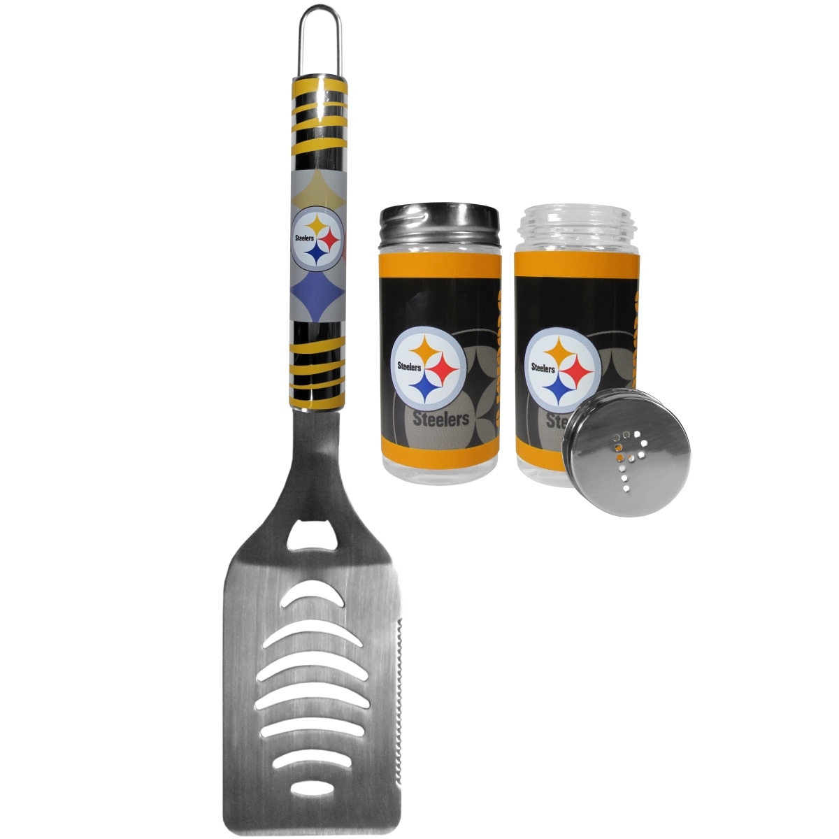 Picture of Siskiyou FTGS160TSP Unisex NFL Pittsburgh Steelers Tailgater Spatula & Salt & Pepper Shaker
