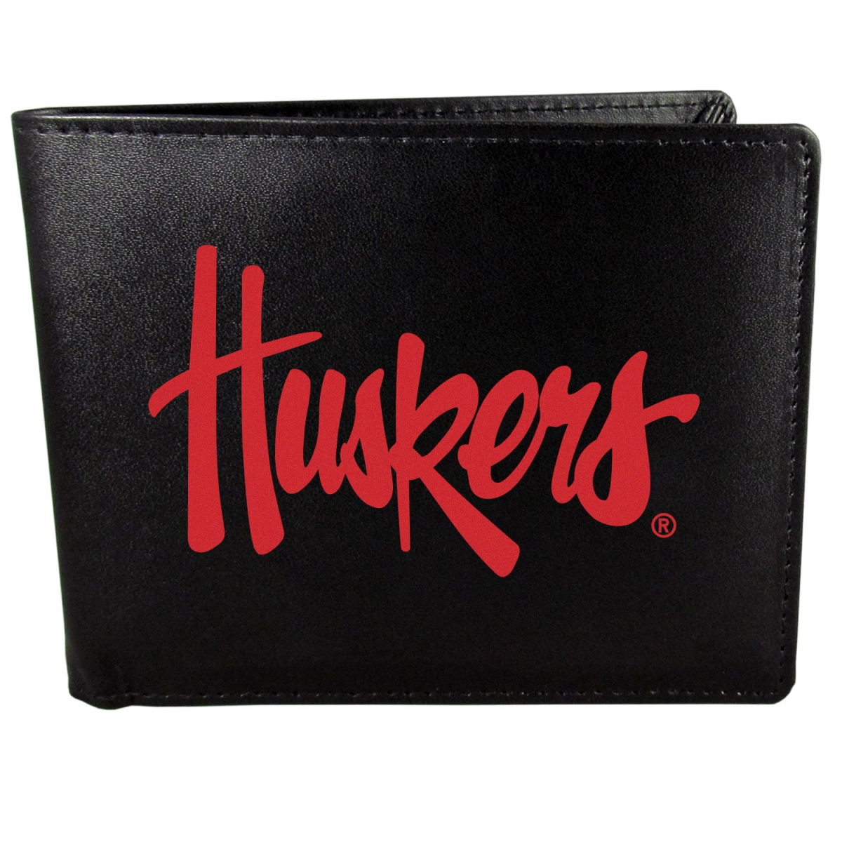 Siskiyou CLBF3 Male NCAA Nebraska Cornhuskers Leather Bi-fold Logo Large Wallet - One Size