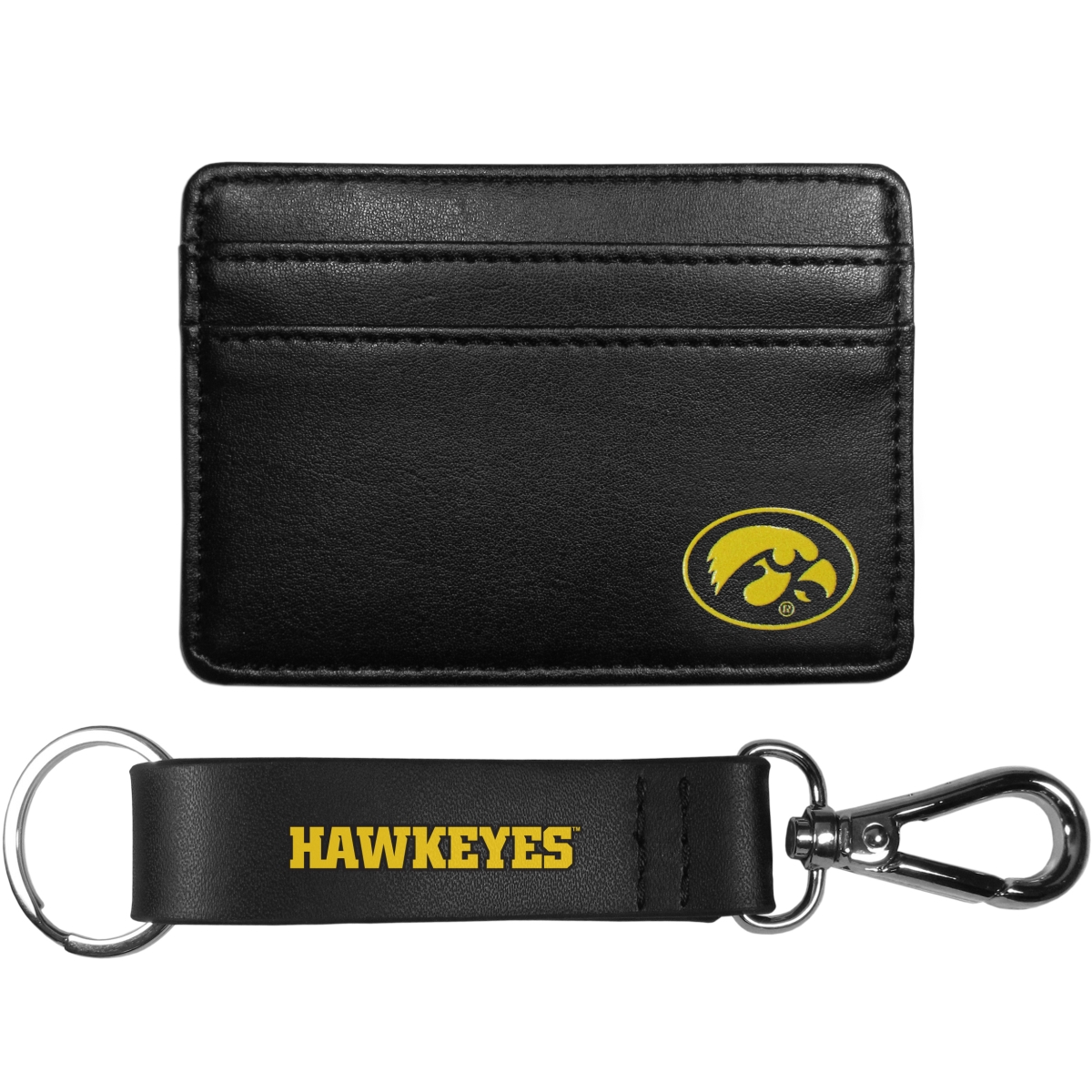 Siskiyou CWW52KCS Unisex NCAA Iowa Hawkeyes Weekend Wallet & Strap Key Chain - One Size