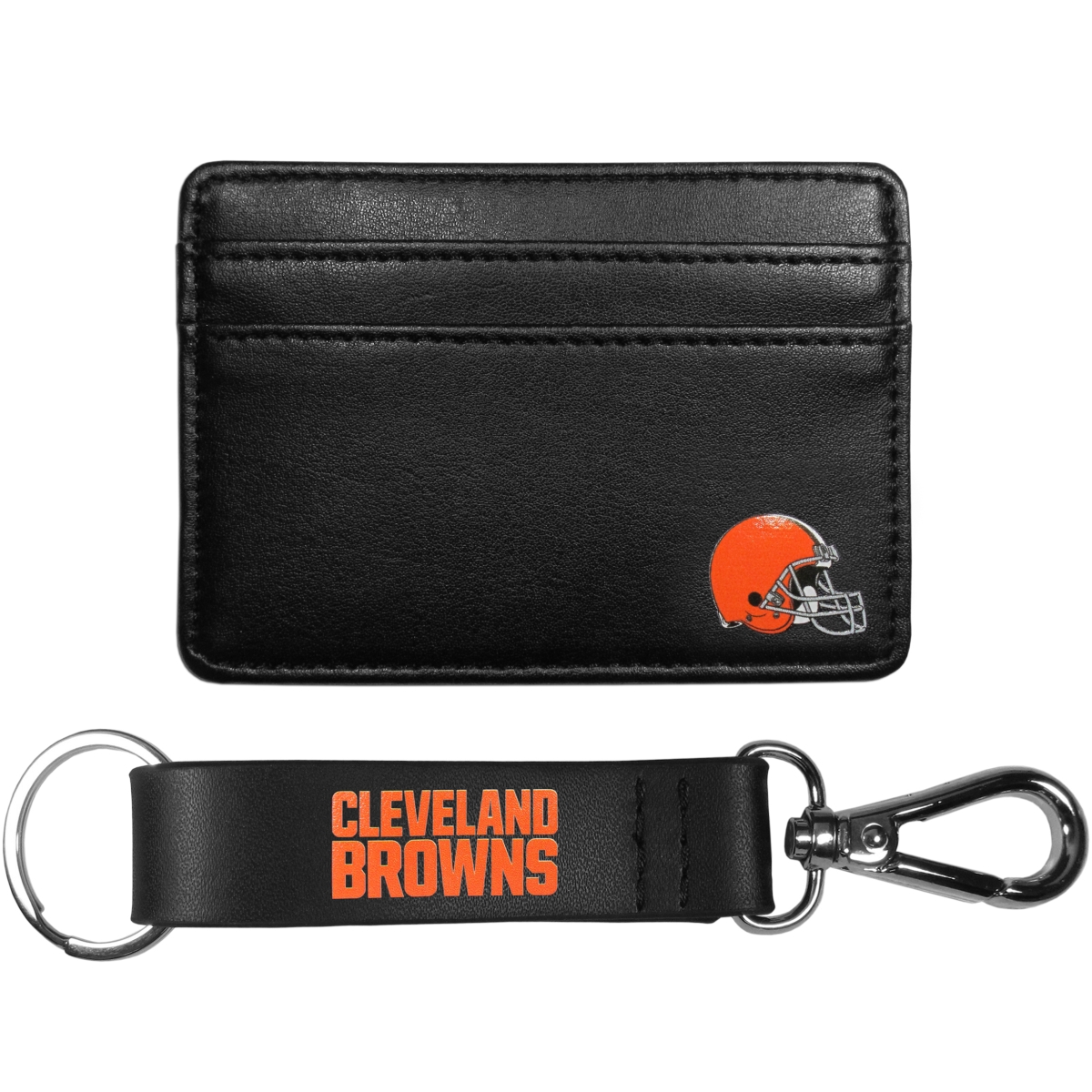 Siskiyou FWW025KCS Unisex NFL Cleveland Browns Weekend Wallet & Strap Key Chain - One Size