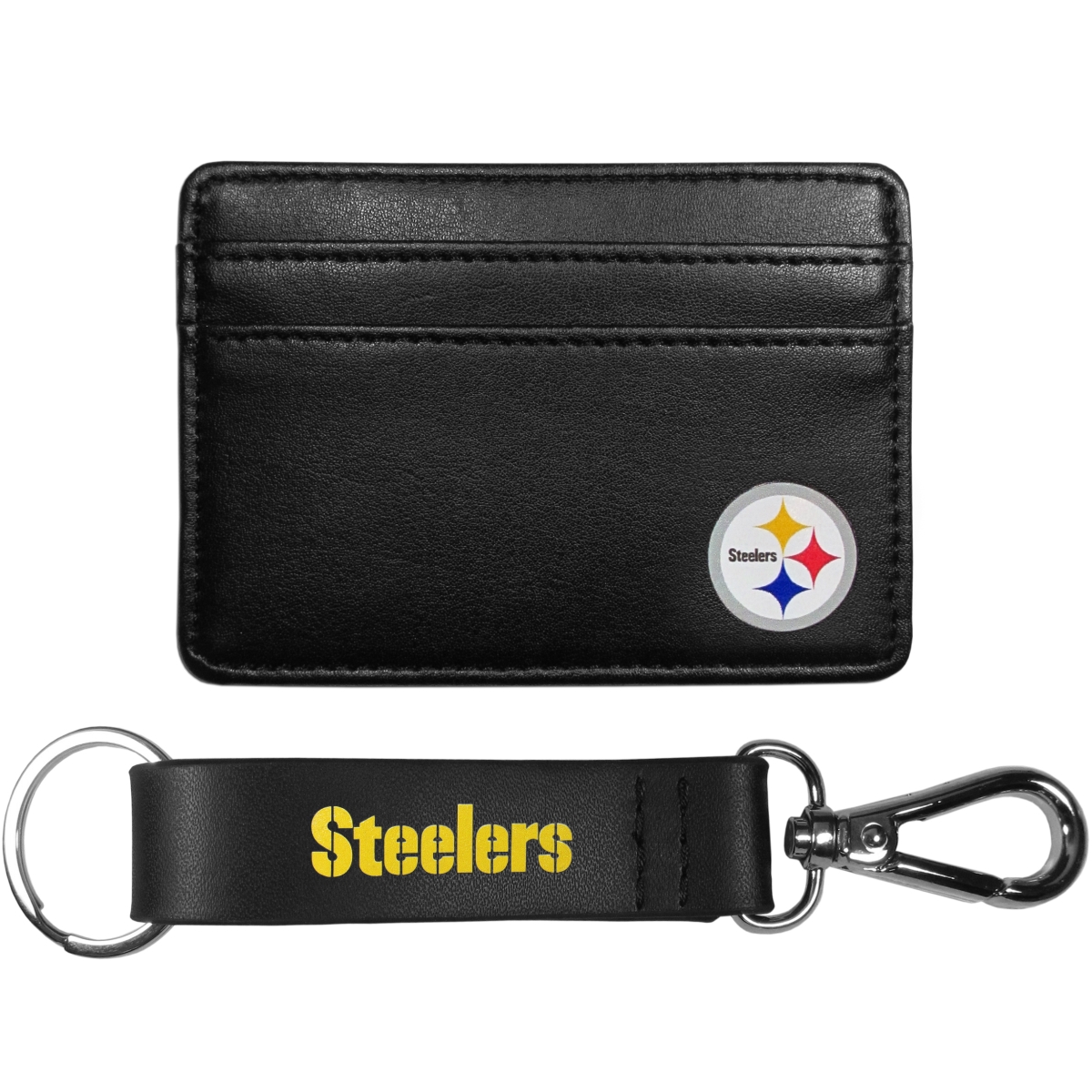 Siskiyou FWW160KCS Unisex NFL Pittsburgh Steelers Weekend Wallet & Strap Key Chain - One Size