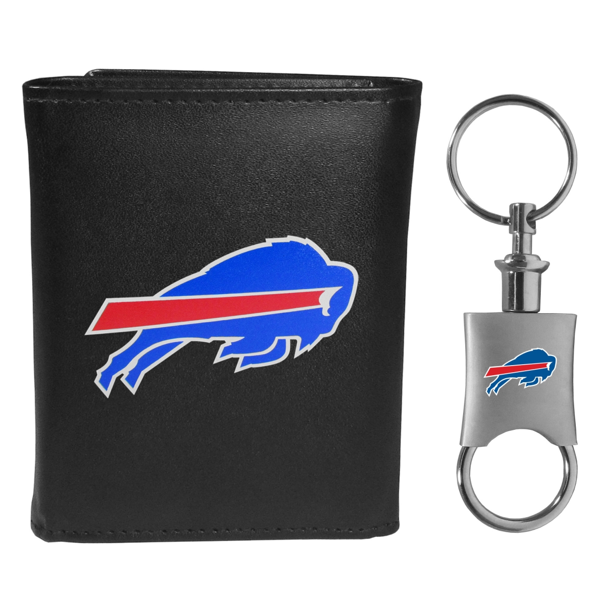 Siskiyou FTRL015KPV Male NFL Buffalo Bills Tri-fold Wallet & Valet Key Chain