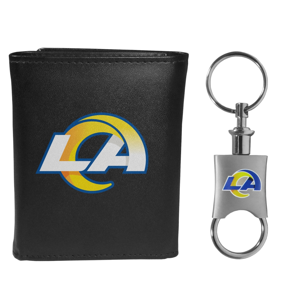 Siskiyou FTRL130KPV Male NFL Los Angeles Rams Tri-fold Wallet & Valet Key Chain