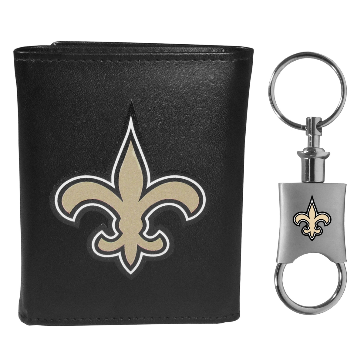 Siskiyou FTRL150KPV Male NFL New Orleans Saints Tri-Fold Wallet & Valet Key Chain