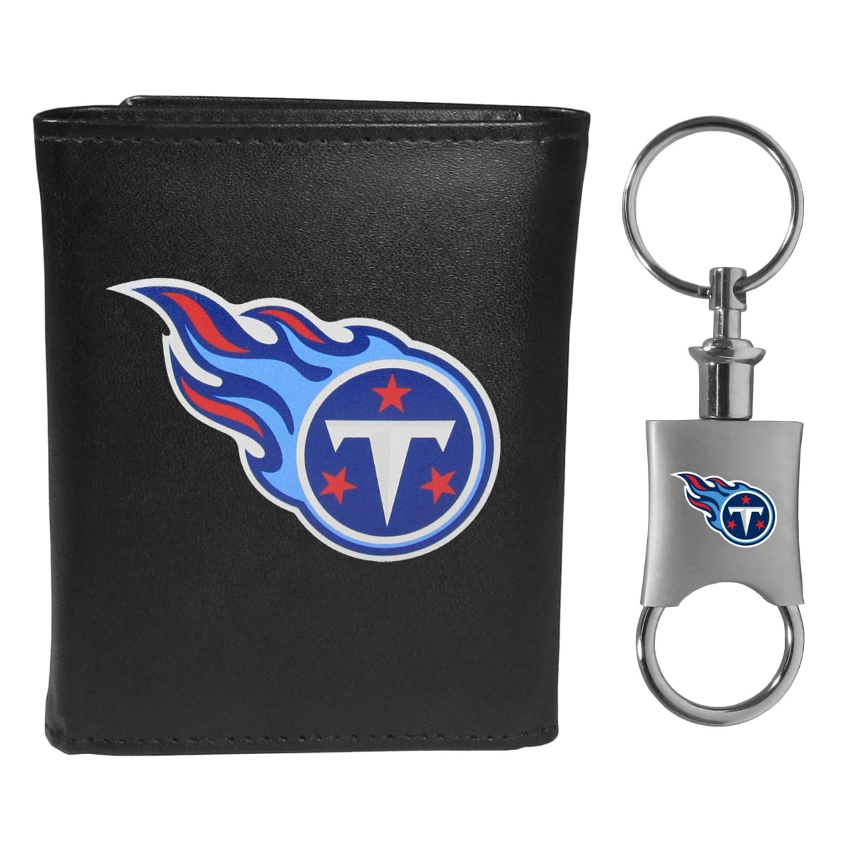 Siskiyou FTRL185KPV Male NFL Tennessee Titans Tri-fold Wallet & Valet Key Chain