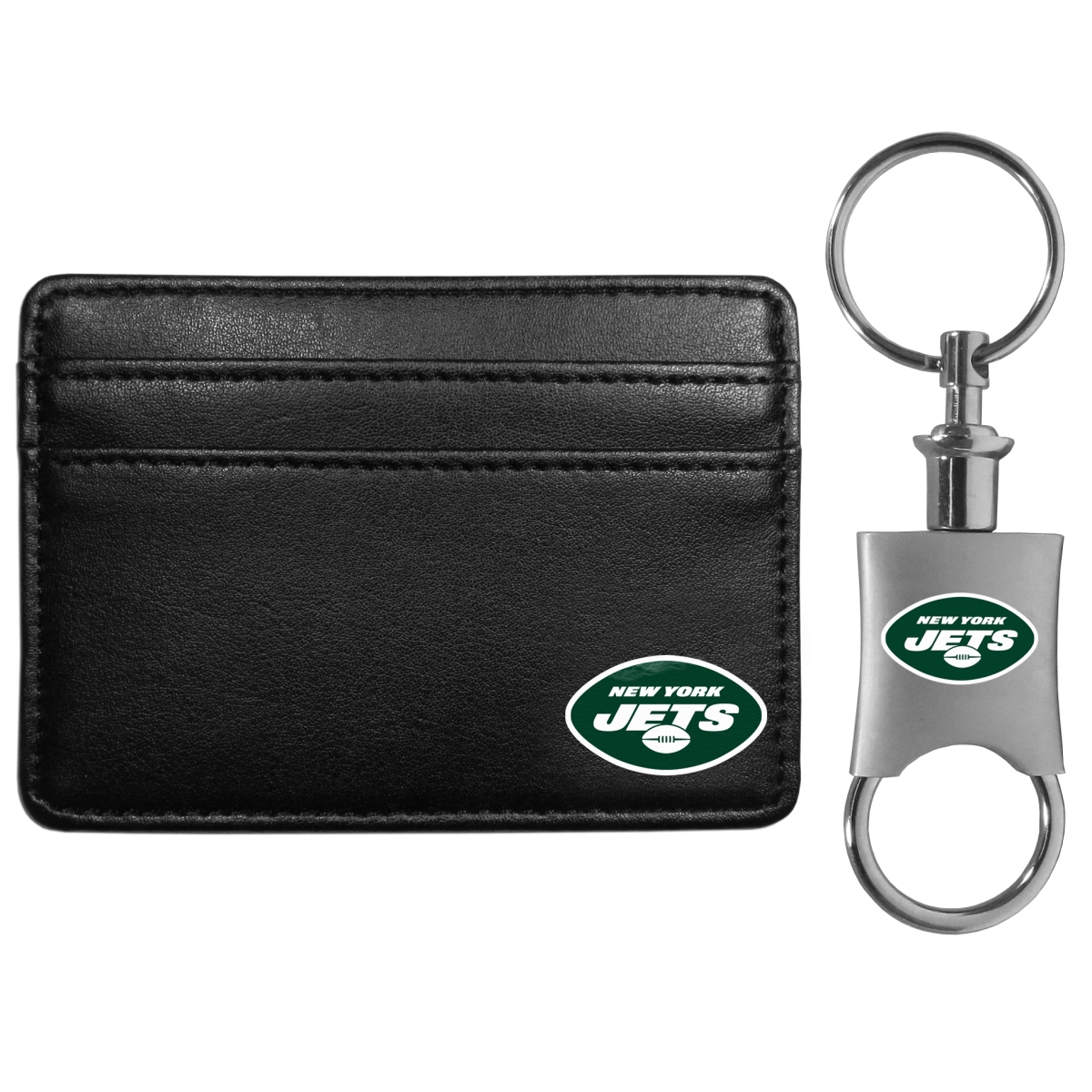 Siskiyou FWW100KPV Unisex NFL New York Jets Weekend Wallet & Valet Key Chain - One Size
