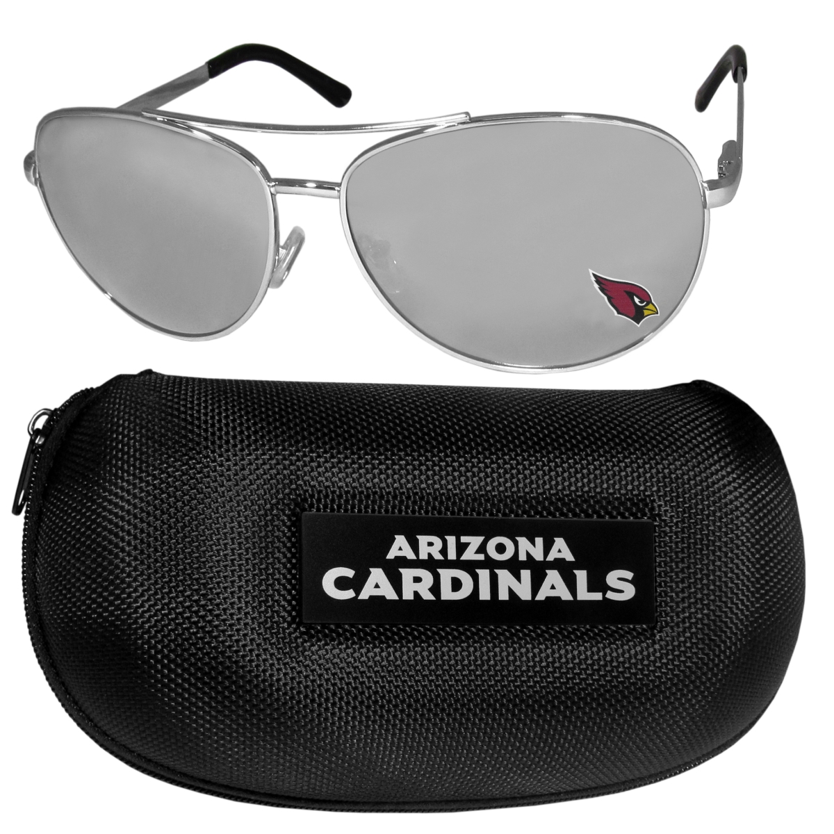 Picture of Siskiyou FASG035HC Unisex NFL Arizona Cardinals Aviator Sunglasses & Zippered Carrying Case - One Size