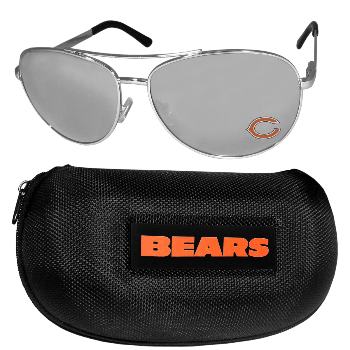Picture of Siskiyou FASG005HC Unisex NFL Chicago Bears Aviator Sunglasses & Zippered Carrying Case - One Size