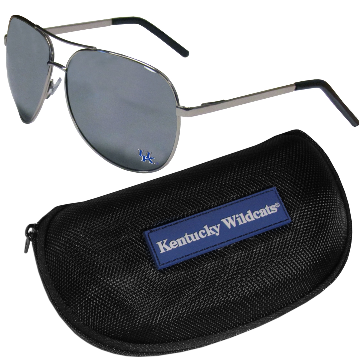Siskiyou CASG35HC Unisex NCAA Kentucky Wildcats Aviator Sunglasses & Zippered Carrying Case - One Size
